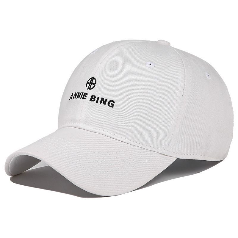 ANINE BING washed distressed letter embroidered baseball cap