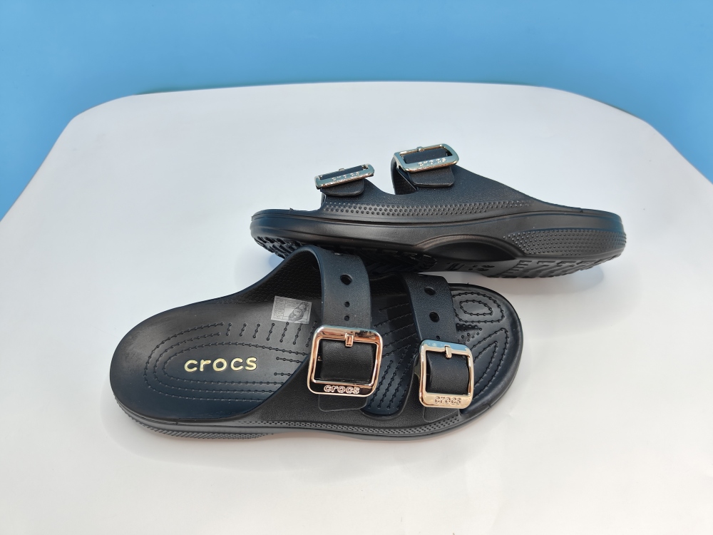 Crocs Cloud Double-Strap Slides with Metal Buckles