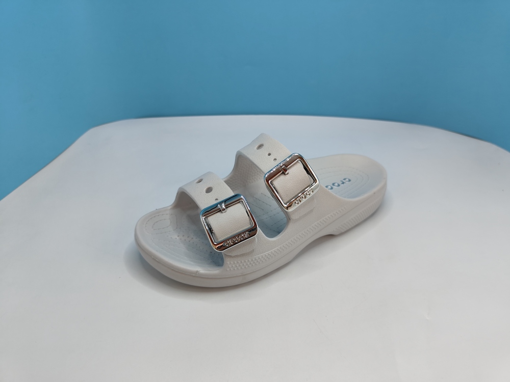 Crocs Cloud Double-Strap Slides with Metal Buckles