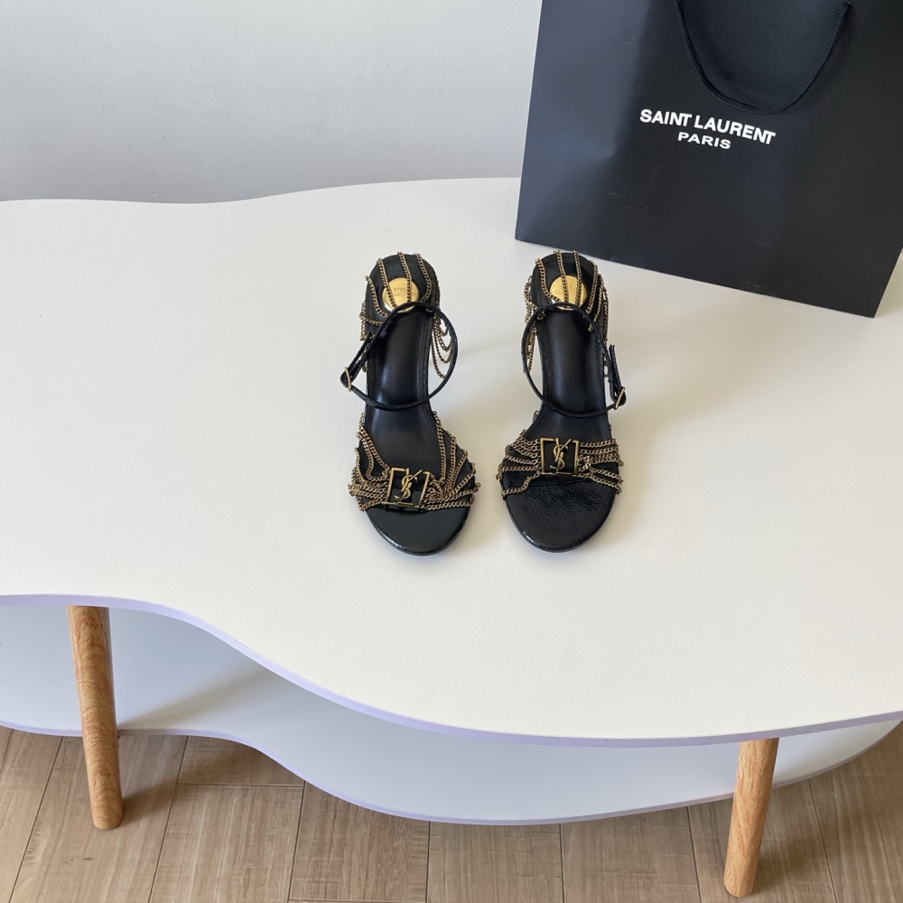 YSL Chain-detail high-heeled sandals
