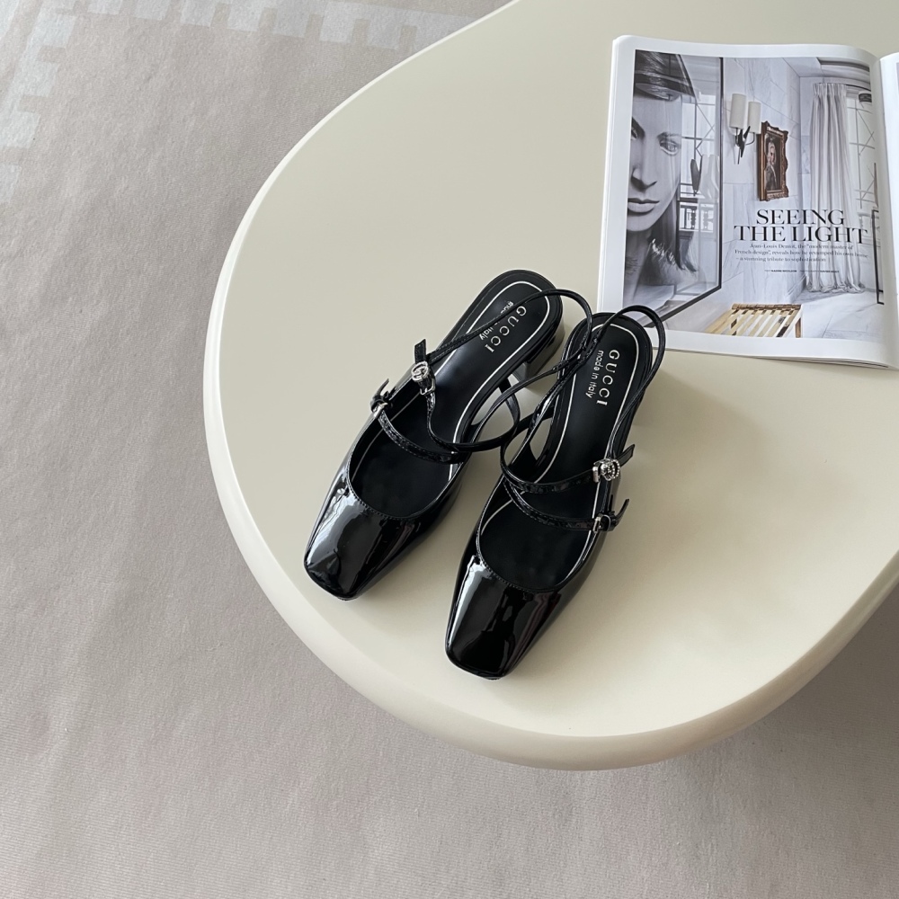 Gucci Early Summer Square-Toe Block-Heel Sandals