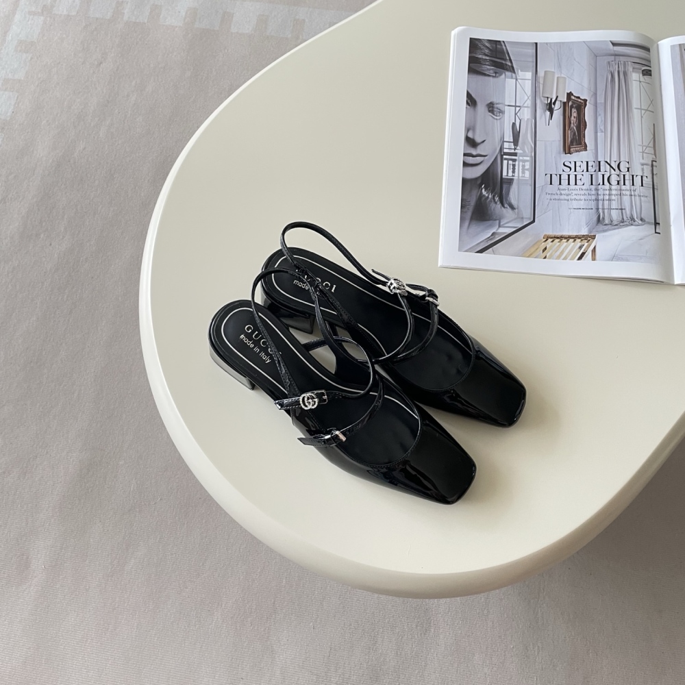 Gucci Early Summer Square-Toe Block-Heel Sandals