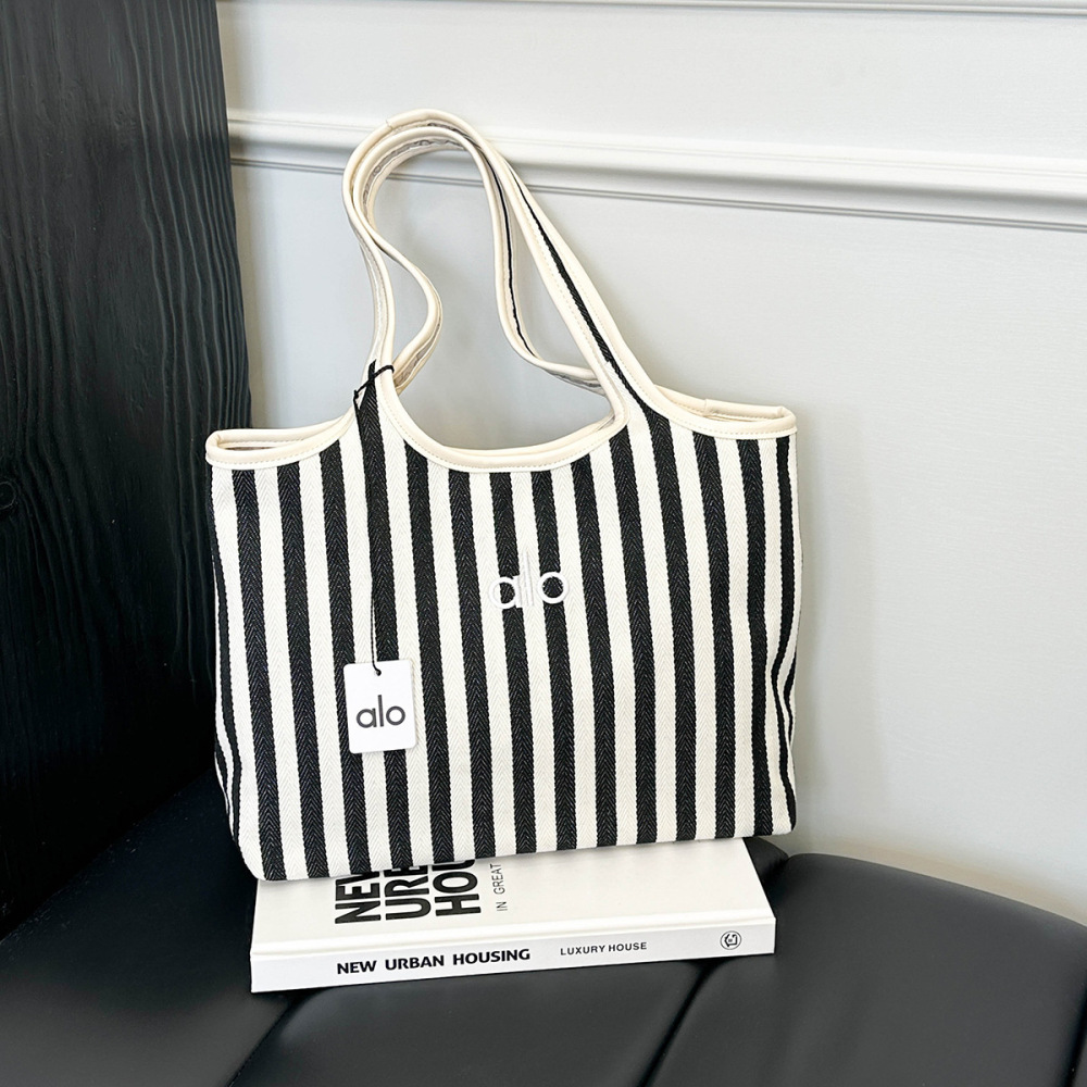 ALO Yoga Striped Knit Tote Bag