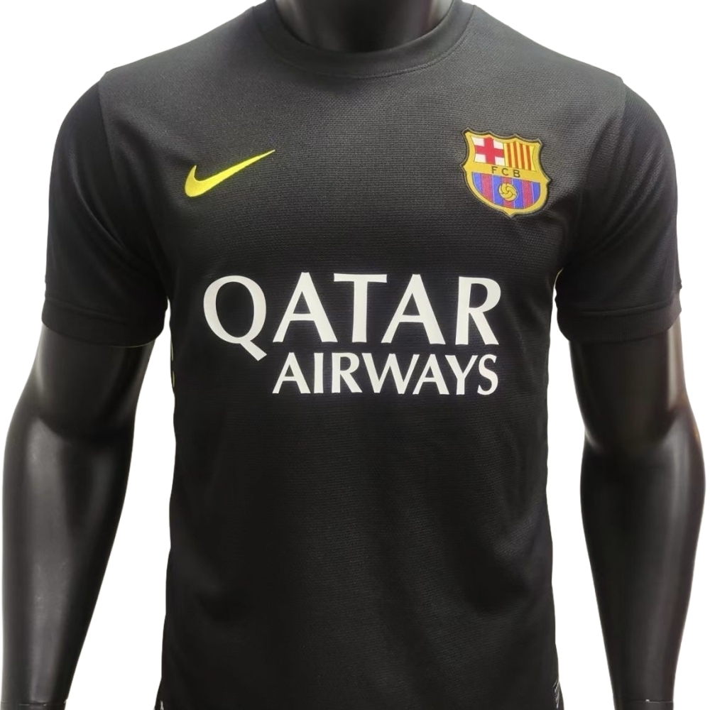 13-14 Barcelona second away black football jersey