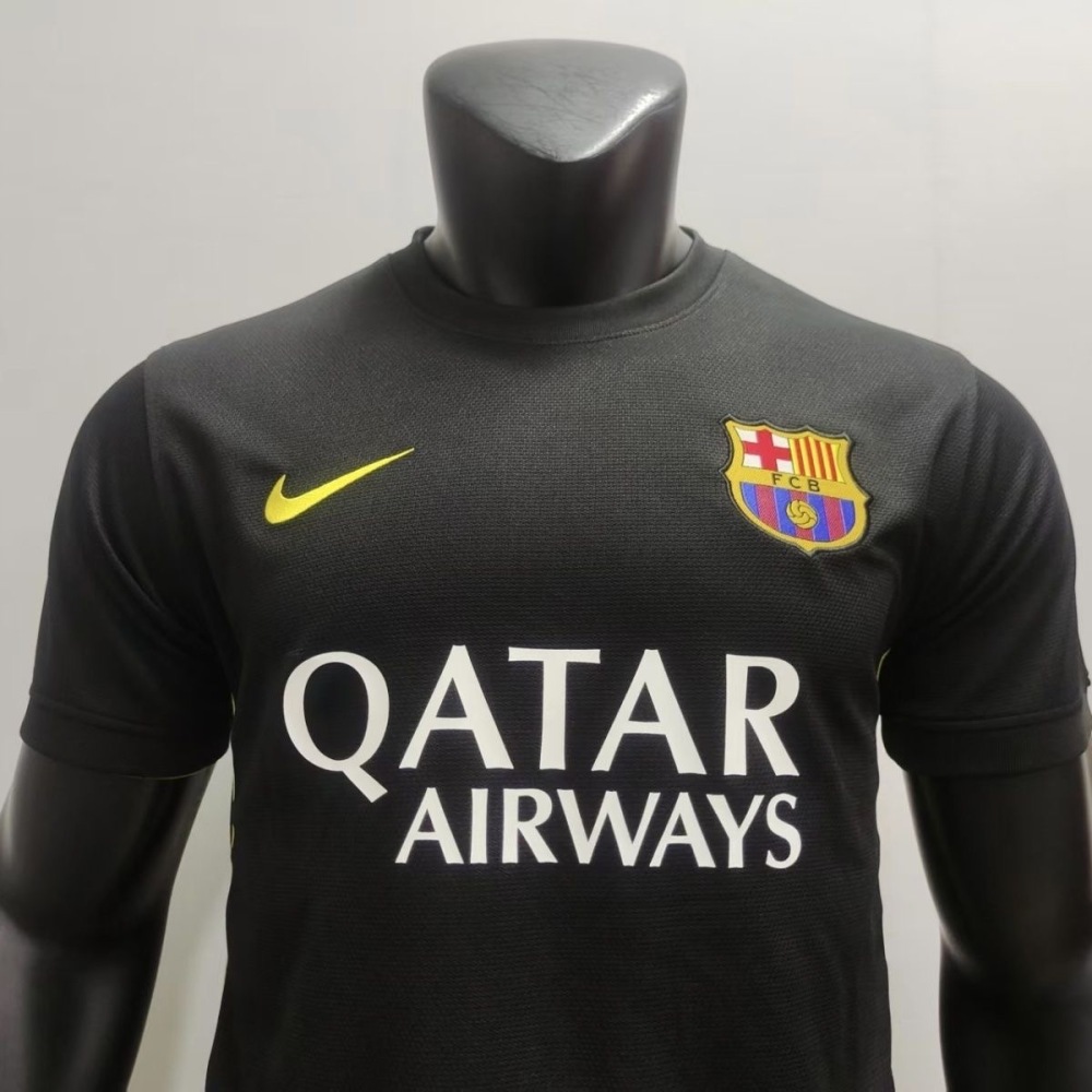 13-14 Barcelona second away black football jersey