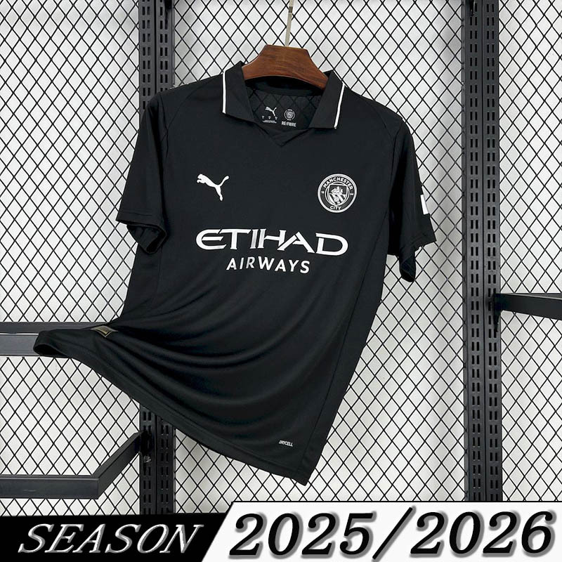 Manchester City Black 3th Away Football Shirt 2025/2026  Fan  Version