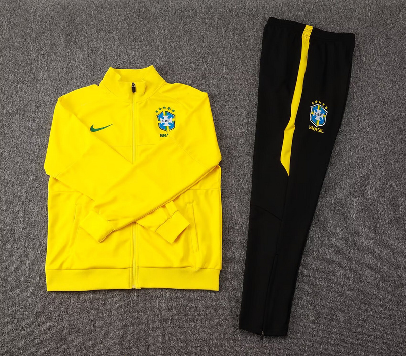2025-26 Brazil Football jersey Training Kit (jacket+Pants) Yellow 2025