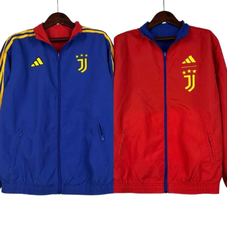 2023-2024 Juventus Reversible Windbreaker（Blue-red）Soccer Jersey 1:1 Thai Quality