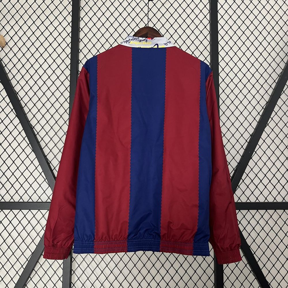 23-24 Barcelona Reversible Windbreaker Red&White Double-Sides Jacket Best Jerseys