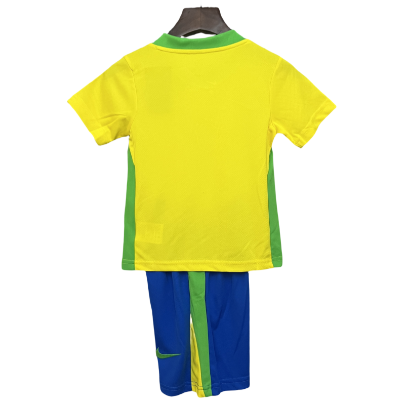 Kids Brazil Home Soccer Kits 2025