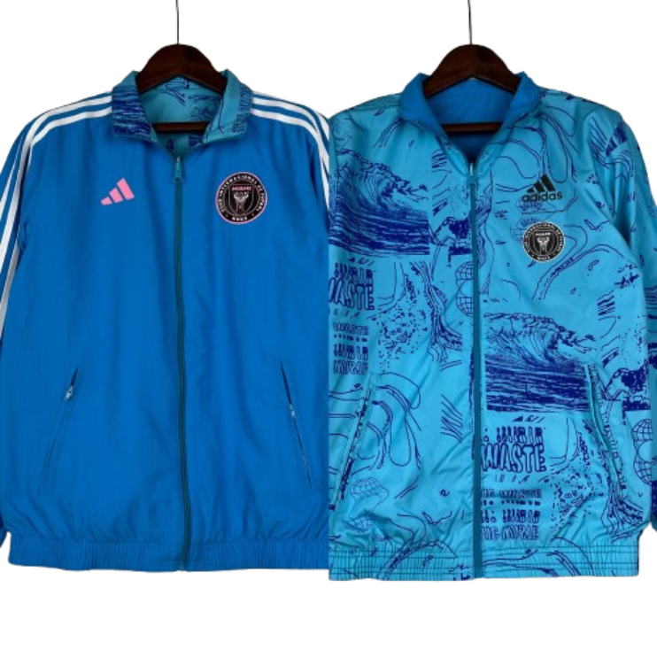 2023-2024 Inter Miami Reversible Windbreaker Blue Soccer Jersey 1:1 Thai Quality