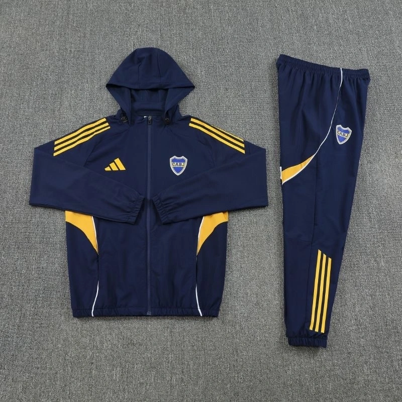 2025-26 Boca juniors Windbreaker Hoodie jacket With Pants Blue
