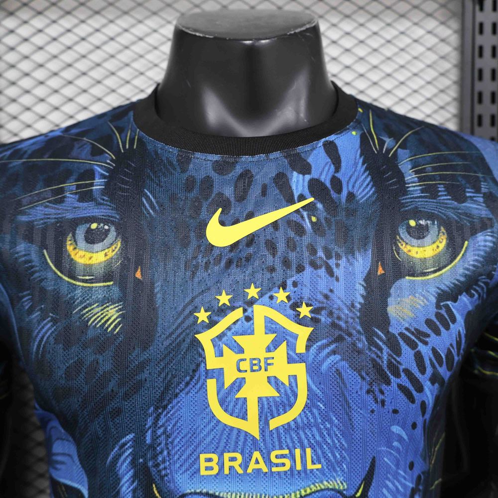 Brazil Nation 24/25 Panther Eyes Player Special Edition Blue Football Jersey