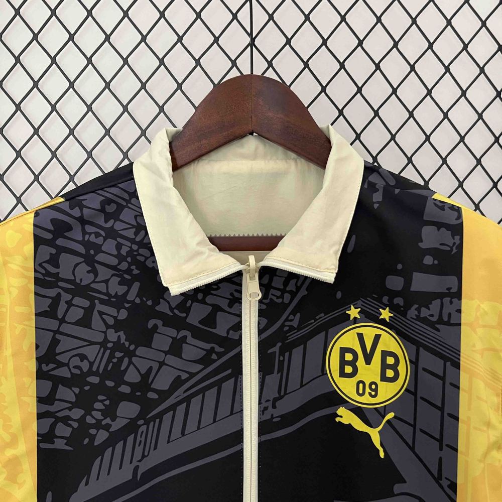 2024 Dortmund Trench Coat Reversible Windbreaker Double-Sides Jacket Sport