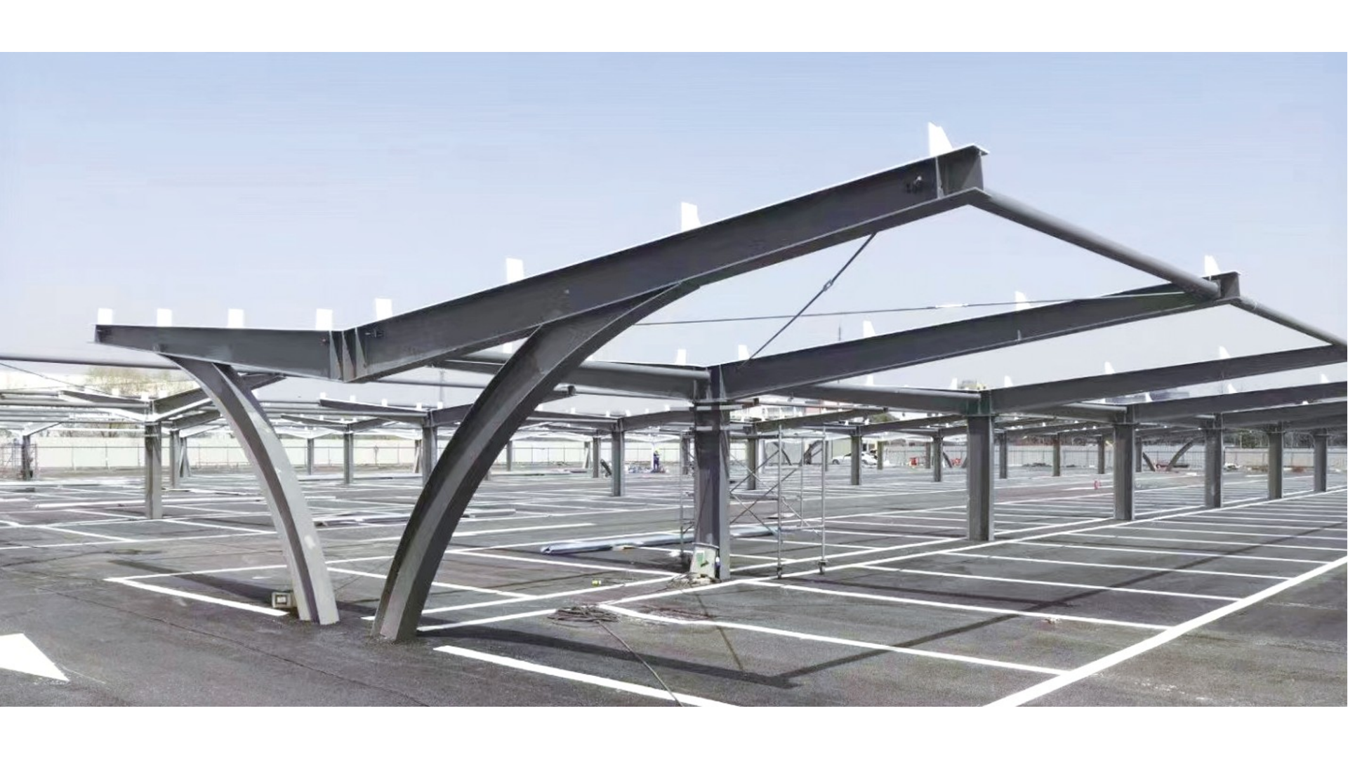 Solar carport with EV charging stations