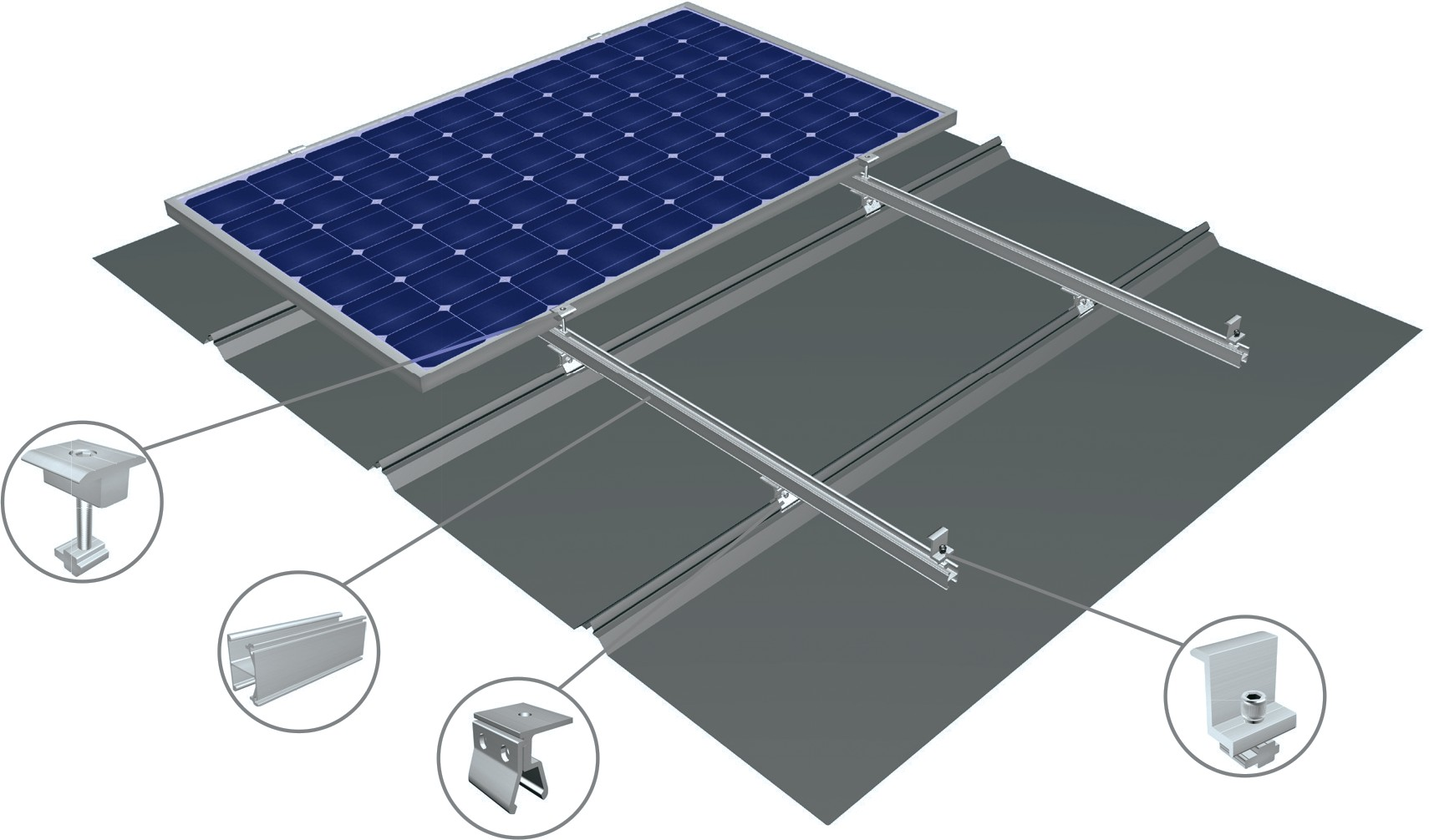 Clip Lock Color Steel Roof Solar Project