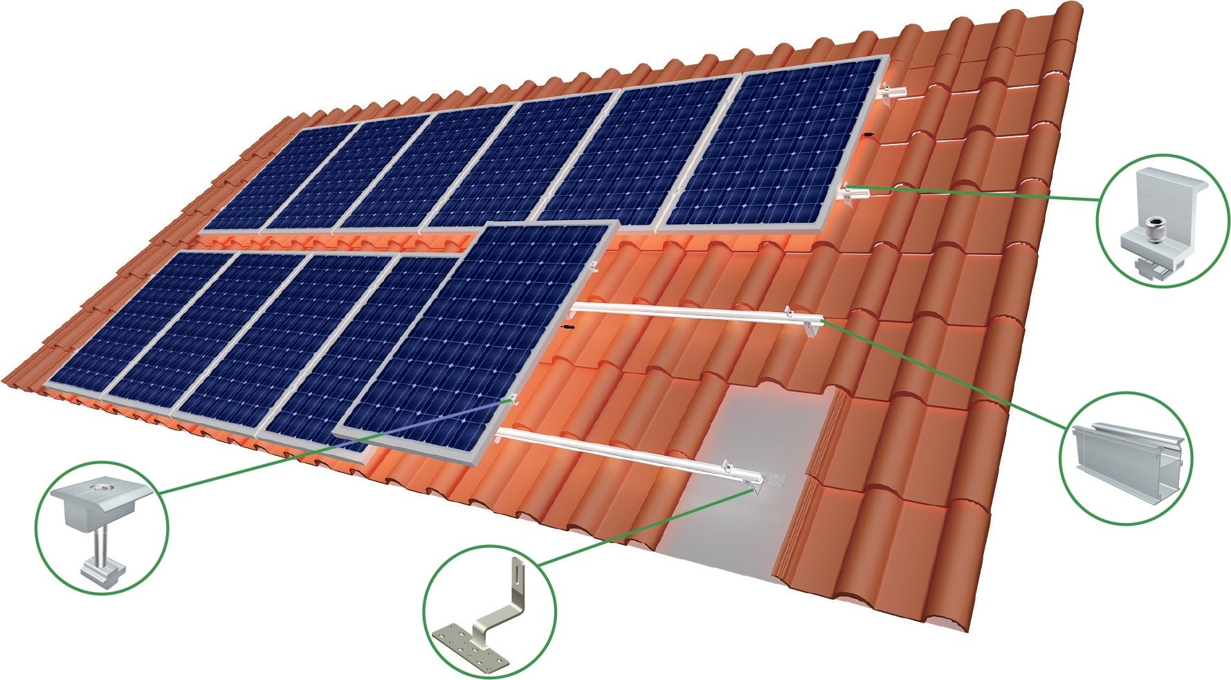 Sloped Tile Roof Solar Project