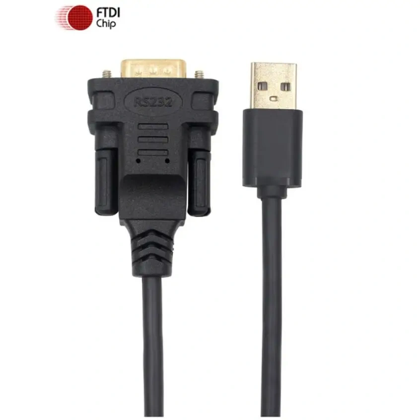 USB to RS232 DB9 Serial Cable Male Connector Converter Adapter Cable FTDI Chip Black 6ft Support Win10/8/7/XP/Android/Mac/Linux