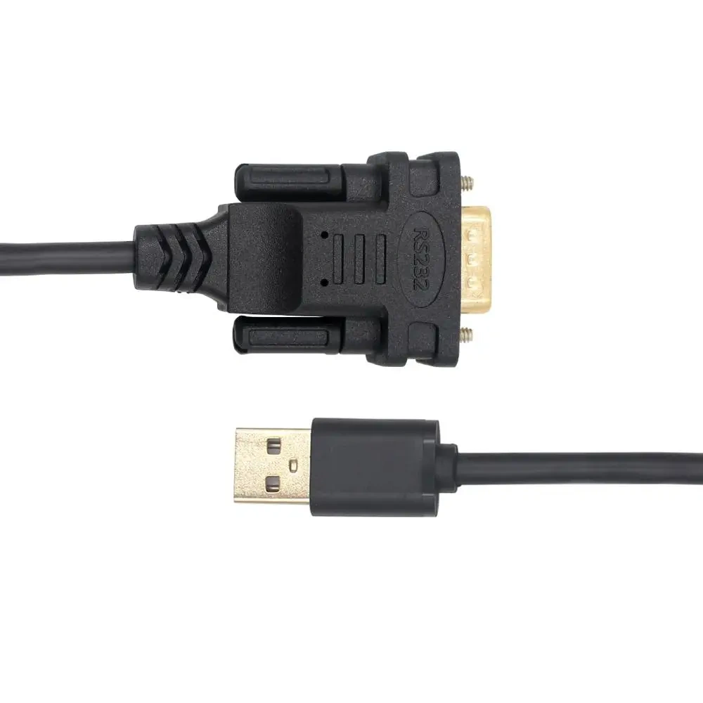 USB to RS232 DB9 Serial Cable Male Connector Converter Adapter Cable FTDI Chip Black 6ft Support Win10/8/7/XP/Android/Mac/Linux