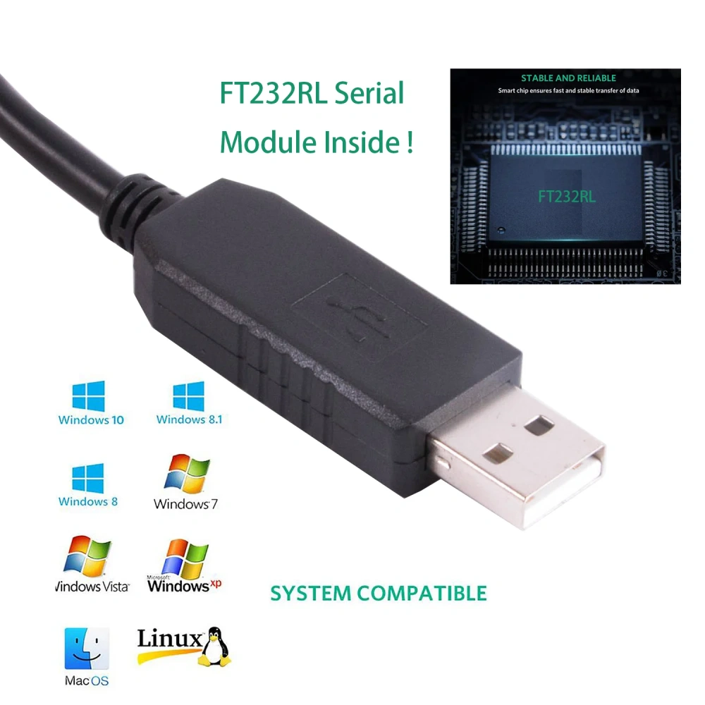 FTDI USB Programming Cable for Yaesu CT-29F Vertex FT-1500 FT-1500M FT-1802 FT-1802M FT-1807 FT-1807M FT-1900R FT-2800 Radio