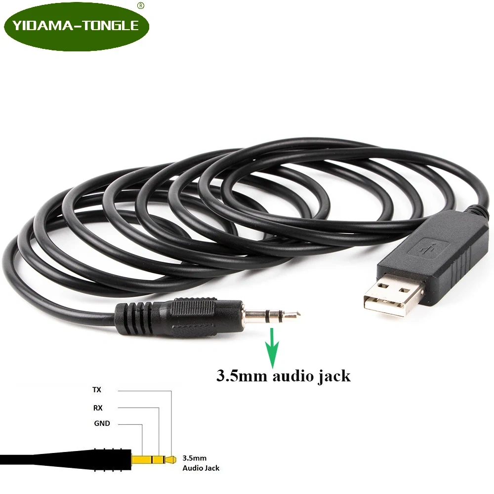 USB to TTL Serial Adapter Converter cable, FTDI Chip 3.3V TTL UART 6feet to 3.5mm audio jack plug Stereo Cable, TTL-232R-3V3-AJ