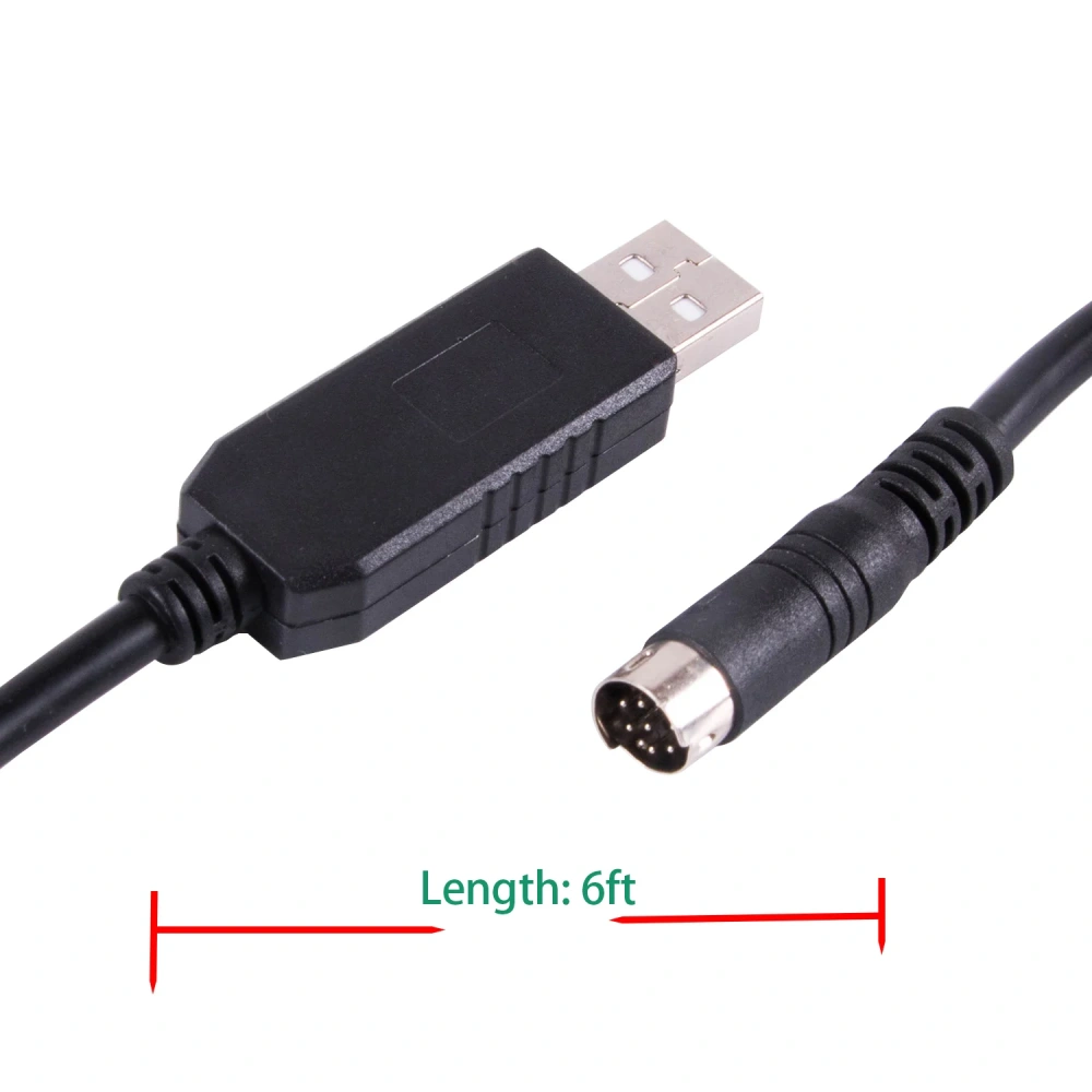 FTDI FT231XS USB TO Din 8 Pin Male Connector RS232 Serial Communication Upgrade Cable for Kenwood Radio Walkie Talkie TM-D710 V7
