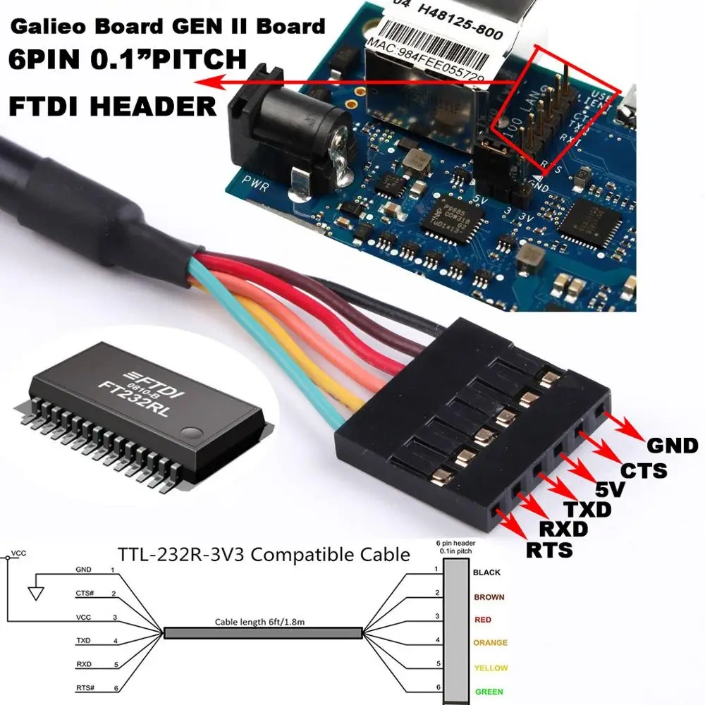 6Pin FTDI FT232RL FT232 Module For Arduino USB to TTL UART Serial Wire Adapter RS232 Download Cable Module