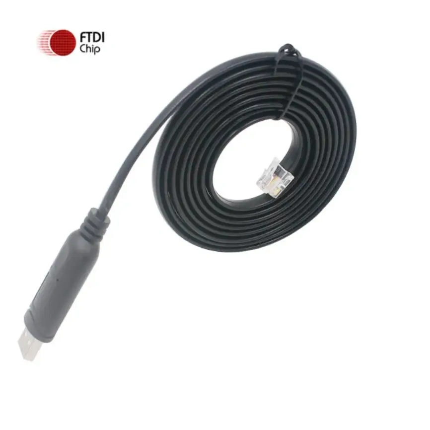 USB to RS232 RJ12 6P6C Network Serial Console Router Adapter Plug Converter Cable With FTDI Chip Support Win10