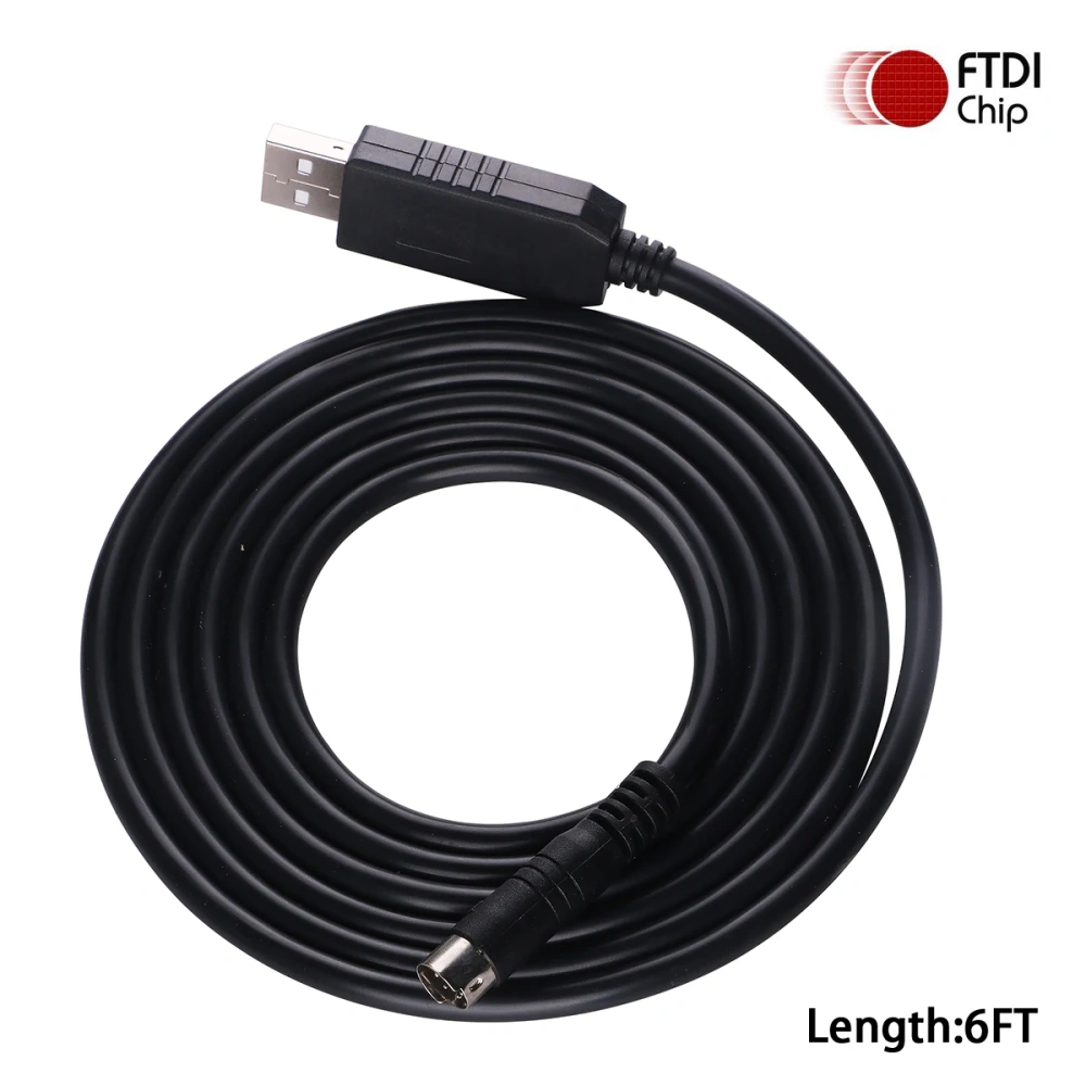 PLC Micrologix Cable, USB Interface Compatible PLC Micrologix 1000 1200 1400 Series with USB-1761-CBL-PM02 8 Pin Round Aapater,