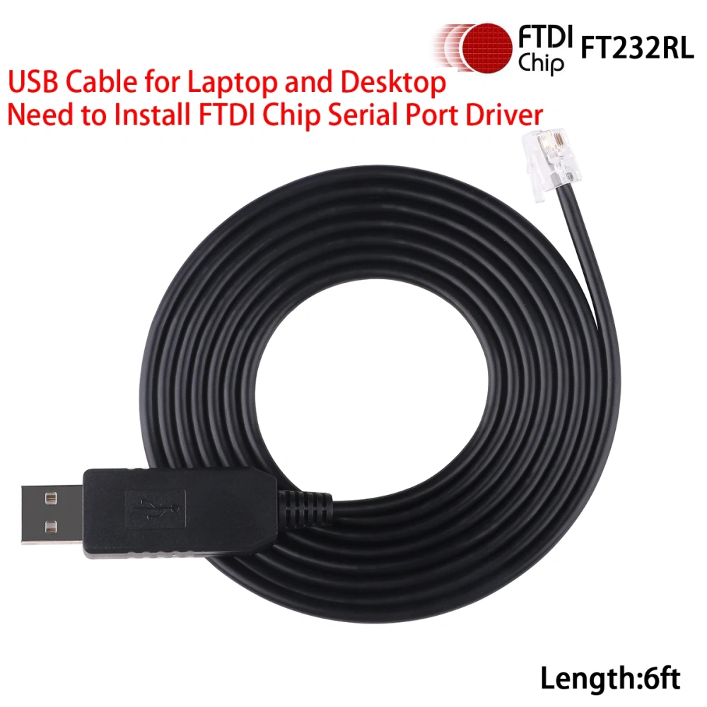 FTDI FT232RL USB to 4P4C RJ9 RS232 Virtual Serial Hand Control Match PHD2 Guiding Software Cable for Celestron Nexstar AVX Mount