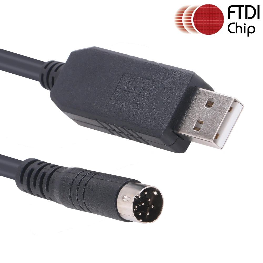 PLC Micrologix Cable, USB Interface Compatible PLC Micrologix 1000 1200 1400 Series with USB-1761-CBL-PM02 8 Pin Round Aapater,