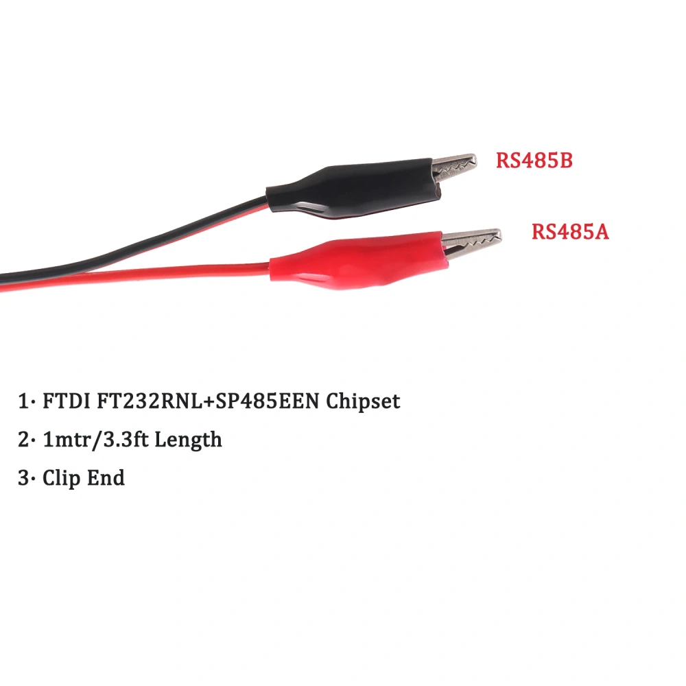 USB to RS485 485 Convert Adapter Serial Cable Clip End 2 Pins