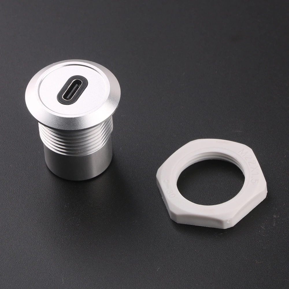 USB USBC  type C Typec  Female to Female F-F  Panel Mount Extention Round Metal Adapter