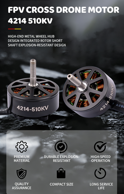 Support OEM/OEM4214  510KV  Aluminum Alloy Casing  Metal FPV Brushless Motor 6-12S Voltage High Torque Good Heat Dissipation for RC Drone Quads,MY SHOP,4214  510KV  Aluminum Alloy Casing  Metal FPV Brushless Motor 6-12S Voltage High Torque Good Heat Dissipation for RC Drone Quads