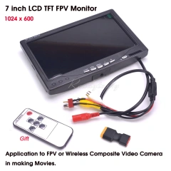 New 7-inch FPV color 1024x600 FPV monitor video screen, suitable for FPV remote-controlled multi-rotor aircraft frames and wireless composite video cameras,MY SHOP,新款7英寸FPV彩色1024x600 FPV显示器视频屏幕，适用于FPV遥控多旋翼飞行器机架无线复合视频摄像头