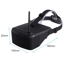 9IMOD 5.8G 40通道 FPV LS-800D 眼镜，5英寸高清液晶屏，16:9显示比例，带DVR、双天线接收器，适用于遥控FPV飞行器