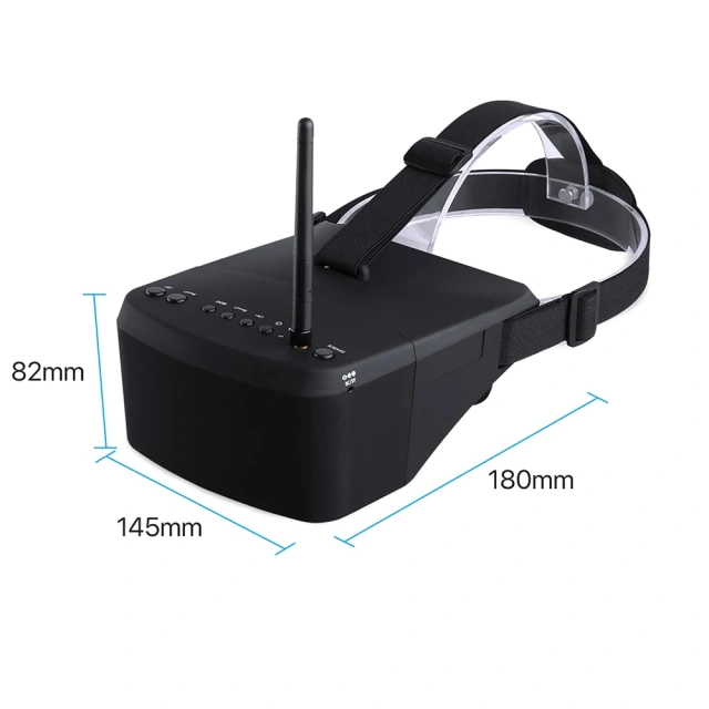 9IMOD 5.8G 40通道 FPV LS-800D 眼镜，5英寸高清液晶屏，16:9显示比例，带DVR、双天线接收器，适用于遥控FPV飞行器