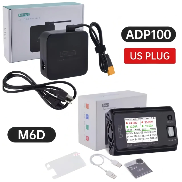 ToolkitRC M6D V3 500W 15A DC Dual-Channel Mini Intelligent Charger and Discharger, suitable for 1-6S lithium batteries, FPV model spare parts, can replace M7,MY SHOP,ToolkitRC M6D V3 500W 15A 直流双通道迷你智能充放电器，适用于 1-6S 锂电池，FPV 模型备件，可替代 M7