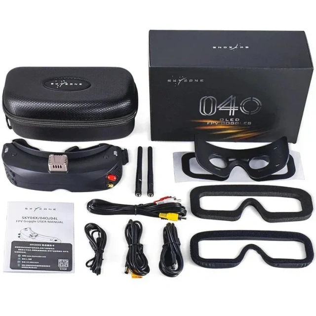 Skyzone SKY04O PRO FPV goggles, featuring a 1280x720 OLED screen, 5.8GHz 48 channels, stable 720P 60FPS images, with DVR and head tracking functions, suitable for remote-controlled cars, drones, aircraft, etc.,MY SHOP,Skyzone SKY04O PRO FPV 飞行眼镜，1280x720 OLED 屏幕，5.8GHz 48通道，720P 60FPS 稳定画面，带 DVR 和头部追踪功能，适用于遥控车、无人机、飞机等。