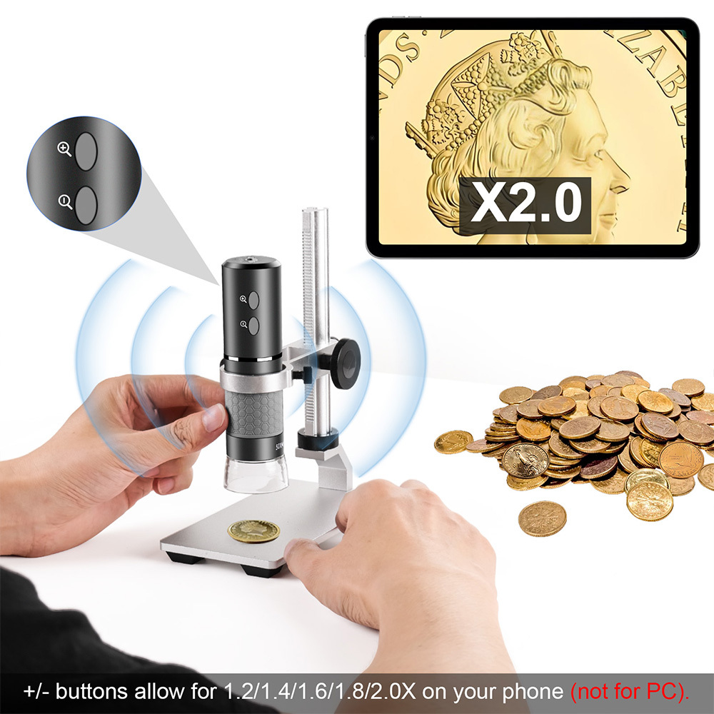 Mostanne 4K Microscope with Metal Pro Stand, Digital Microscope Camera 3840x2160 Resolution, 50X-1000X Magnification USB Microscope, Compatible with iPhone Android iPad PC