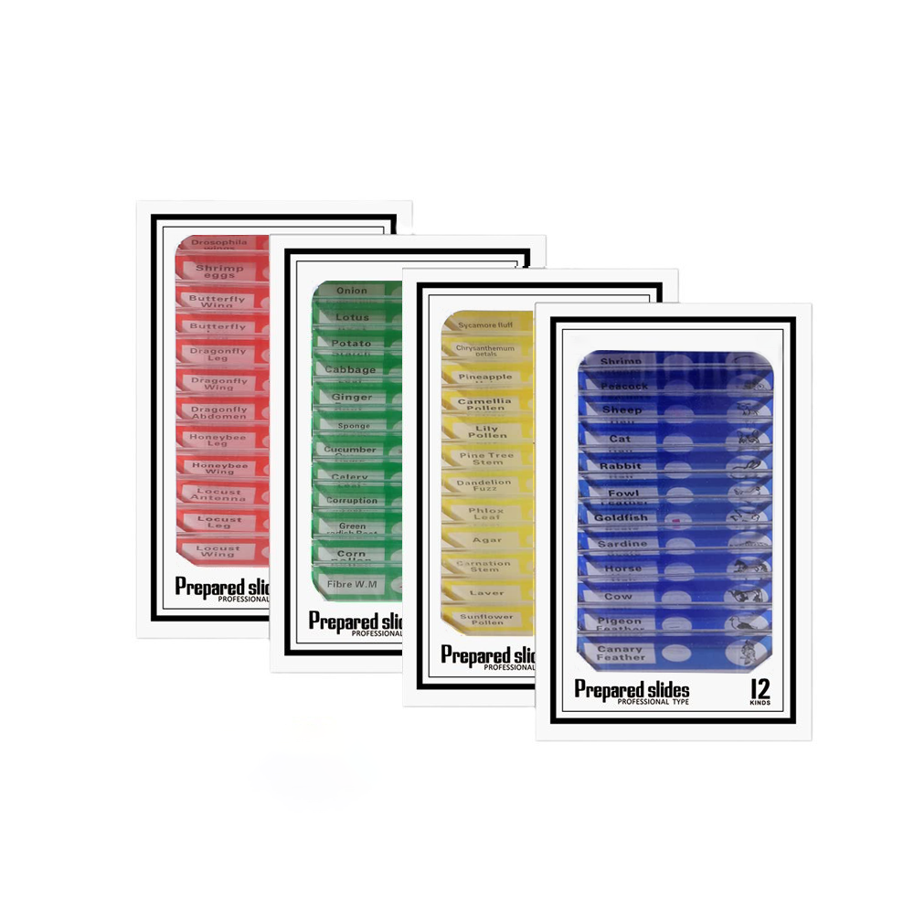 Prepared Microscope Slides for Kids, Microscope Specimen Slides with Plants Insects for Biology and Science Study, Microscope Accessories Slides Set for Kids