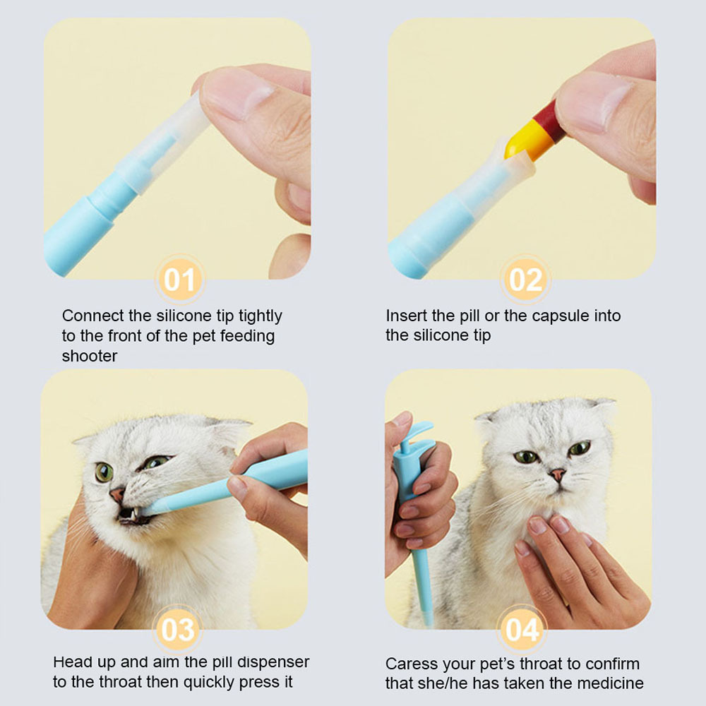 Dogs and Cats Pill Shooter, Food Medicine Dispenser Pet Feeding Kit, Pet Syringes and Bottle with Pacifiers, Suitable for Feeding Small and Large Pets