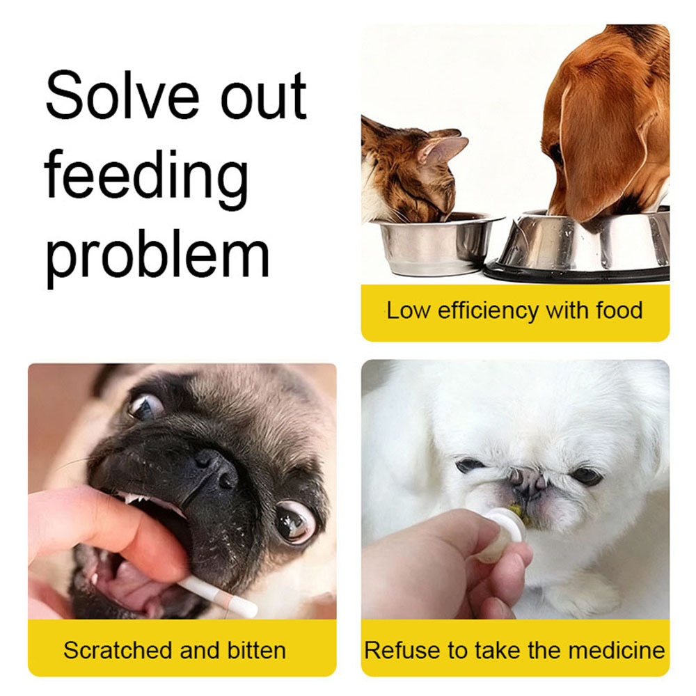Dogs and Cats Pill Shooter, Food Medicine Dispenser Pet Feeding Kit, Pet Syringes and Bottle with Pacifiers, Suitable for Feeding Small and Large Pets
