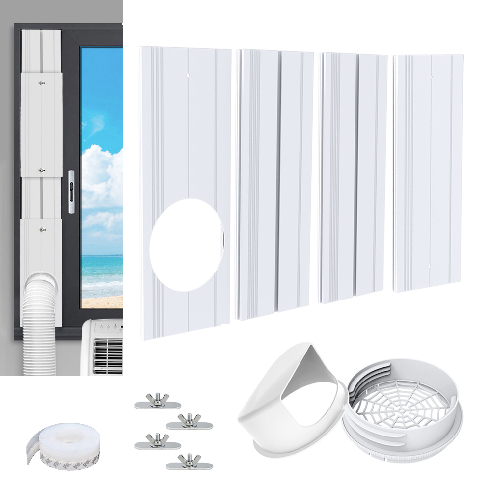 Portable Air Conditioner Window Vent Kit, Applicable for 5.1’’/5.9’’ Exhaust Hose, Adjustable Length for Sliding Vertical/Horizontal Window