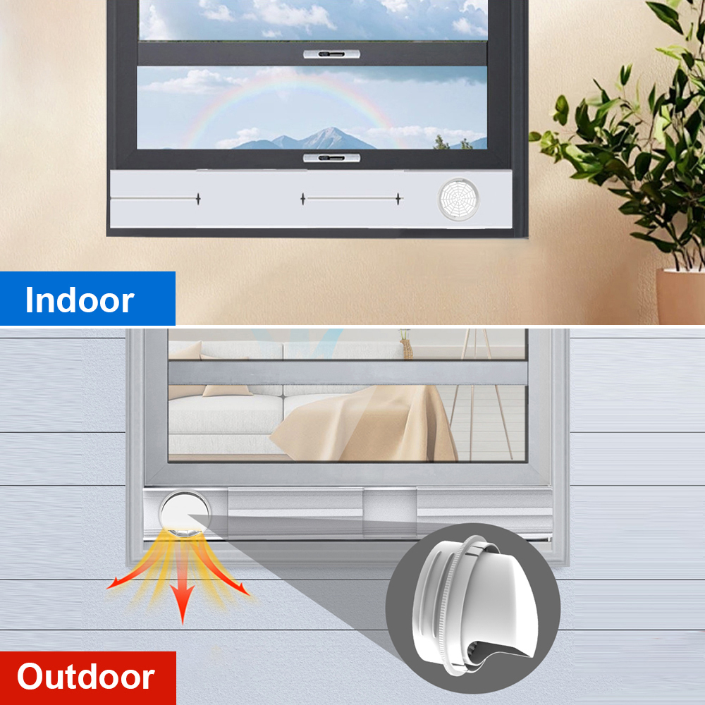 Portable Air Conditioner Window Vent Kit, Applicable for 5.1’’/5.9’’ Exhaust Hose, Adjustable Length for Sliding Vertical/Horizontal Window