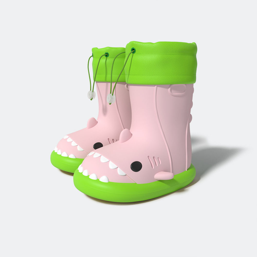 Cute Shark Rubber Rain Boots for Kids, Waterproof Beach Boots for Toddlers Boys and Girls Outdoor Playing