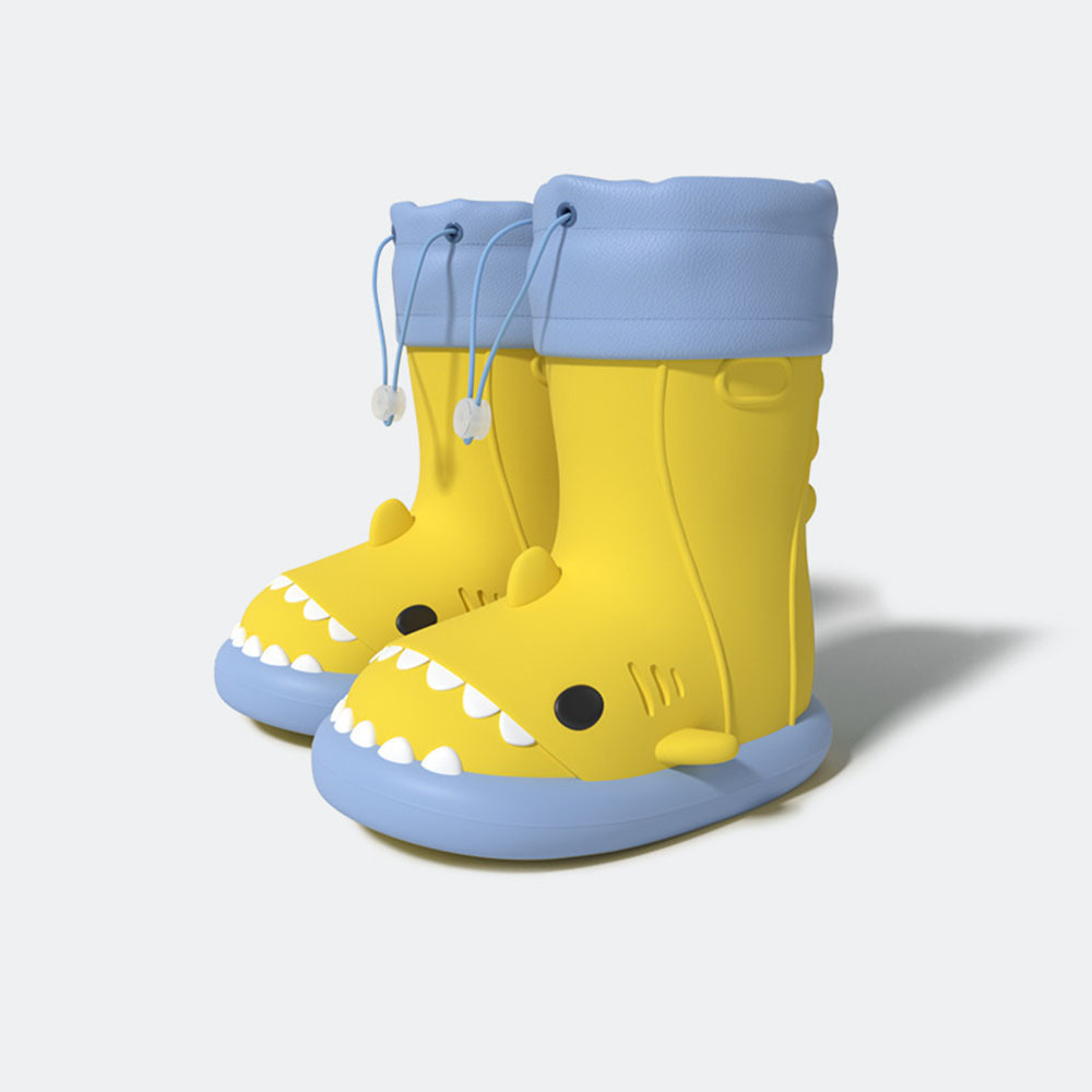 Cute Shark Rubber Rain Boots for Kids, Waterproof Beach Boots for Toddlers Boys and Girls Outdoor Playing