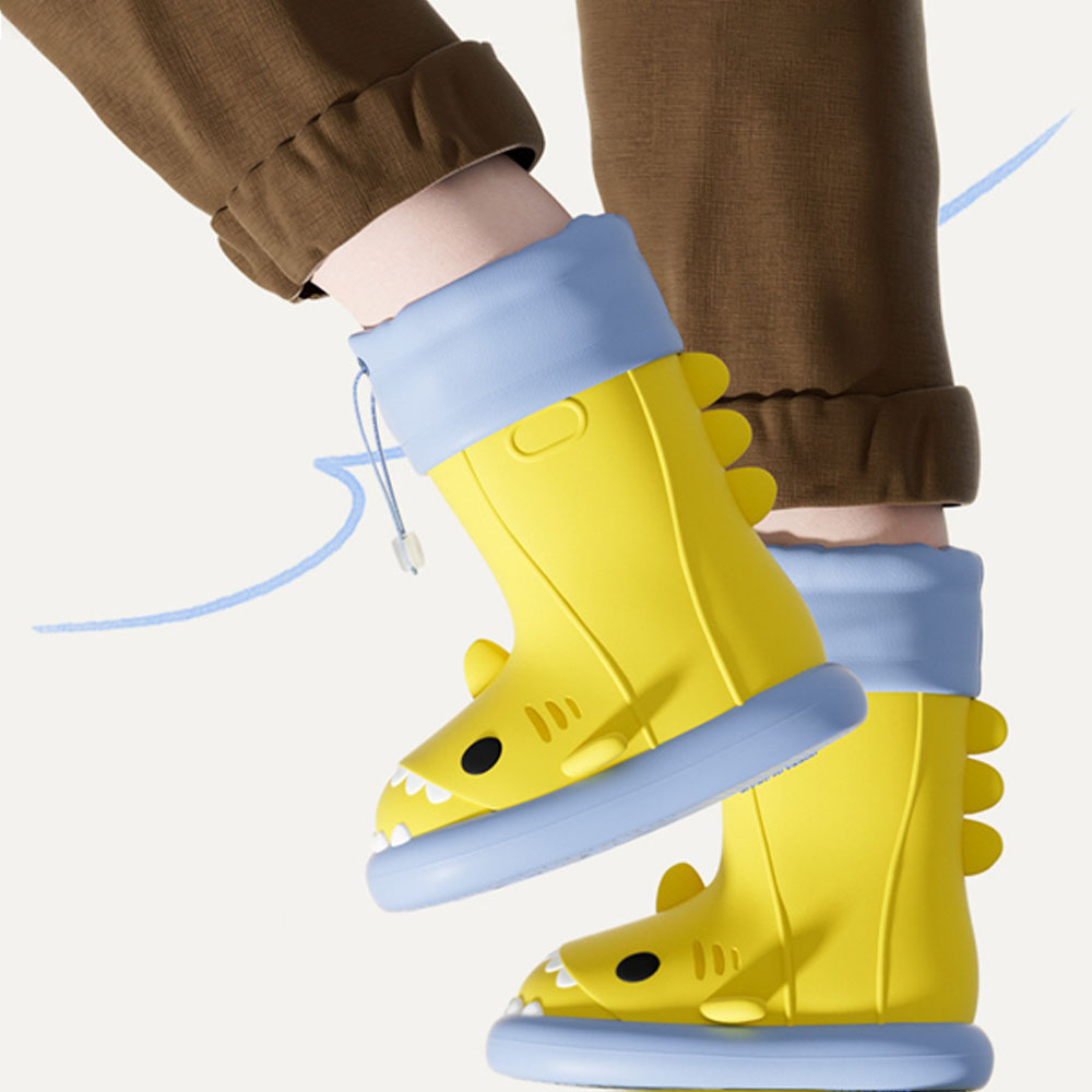 Cute Shark Rubber Rain Boots for Kids, Waterproof Beach Boots for Toddlers Boys and Girls Outdoor Playing