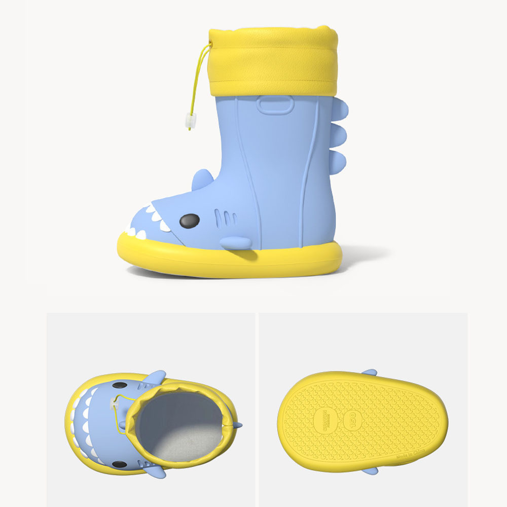 Cute Shark Rubber Rain Boots for Kids, Waterproof Beach Boots for Toddlers Boys and Girls Outdoor Playing