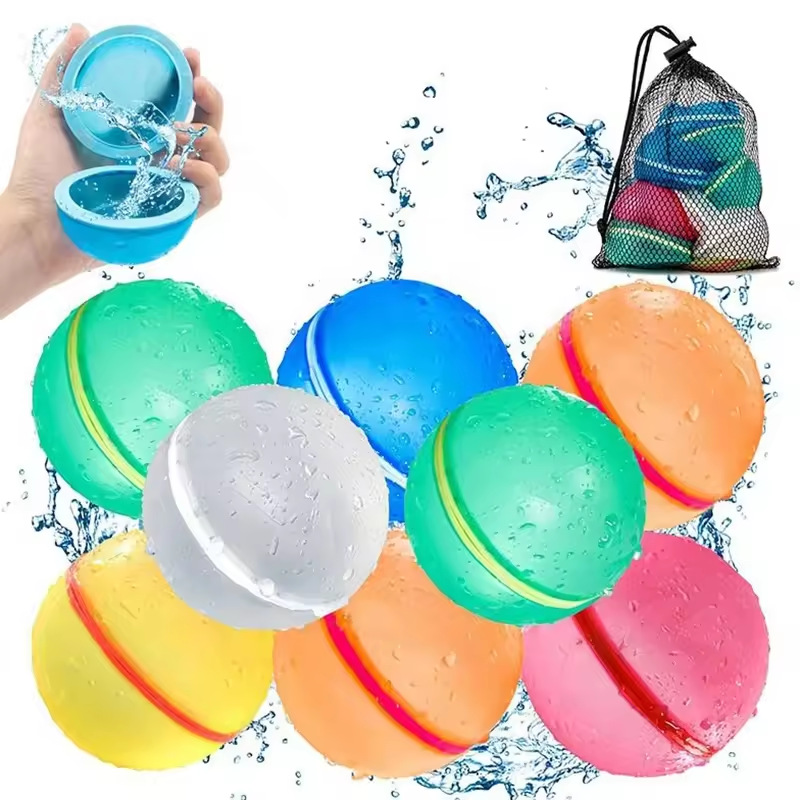 12 Packs Reusable Water Balloons for Kids, Water Quick Fill Summer Pool Beach Toys for Boys and Girls Outdoor Playing